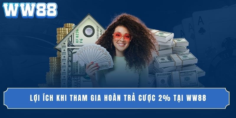 Lợi ích khi tham gia hoàn trả cược 2% tại WW88